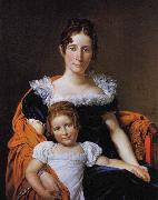 Jacques-Louis  David Portrait of the Comtesse Vilain XIIII and her Daughter oil painting